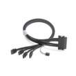 Cabo SAS Adaptec SAS x4 (SFF-8484) to SATA (4) x1 with sideband (SFF-8448), para conectar uma controladora SATA/SAS (SFF-8484) a 4 discos SATA ou backplane SATA/SAS, PN: 2247500-R