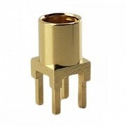 Conector RF MMCX Straight PCB Jack Extra height Solda 50 Ohms 6Ghz Through Hole / MMCX-J-P-X-ST-MT1