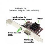 Adaptador 4X Multilane SFF-8470 Externo para 4 SATA II interno, Espelho PCI e PCI Low Profile, PN: AD4SAML-PCI