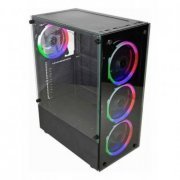 CG-10W5 Kmex gabinete gamer Elite com 3 fans 120mm RGB lateral em vidro transparente e frontal em vidro fumê | Kmex gabinete gamer Elite com 3 fans 120mm RGB lateral em vidro transparente e frontal em vidro fumê Kmex gabinete gamer Elite com 3 fans 120mm RGB lateral em vidro transparente e frontal em vidro fumê
