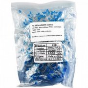 LED-AZ3MM-1000X LED Azul 3mm difuso PTH 2 terminais (1000 und) pacote com 1000 unidades | LED Azul 3mm difuso PTH 2 terminais (1000 und) pacote com 1000 unidades LED Azul 3mm difuso PTH 2 terminais (1000 und) pacote com 1000 unidades