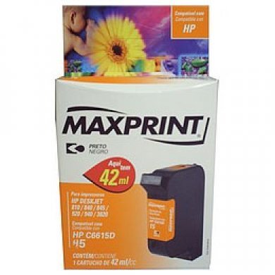 Cartucho de Tinta Maxprint 51645A ou 45 Preto 42 ml -  para HP