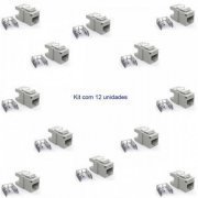 35030600-12X Furukawa Conector Fêmea Multilan CAT.6 (Kit 12 und) T568A 90/180 Cor Branco | Furukawa Conector Fêmea Multilan CAT.6 (Kit 12 und) T568A 90/180 Cor Branco Furukawa Conector Fêmea Multilan CAT.6 (Kit 12 und) T568A 90/180 Cor Branco