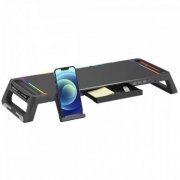 BM-L100BK C3Tech suporte para monitor BM-L100 RBG 4x USB preto 1x USB 3.0, 3x USB 2.0, gaveta e suporte para smartphone | C3Tech suporte para monitor BM-L100 RBG 4x USB preto 1x USB 3.0, 3x USB 2.0, gaveta e suporte para smartphone C3Tech suporte para monitor BM-L100 RBG 4x USB preto 1x USB 3.0, 3x USB 2.0, gaveta e suporte para smartphone