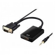 HDMI-FEMEAXVGA-MACHO Conversor HDMI fêmea para VGA DB9 macho com áudio P2 estéreo | Conversor HDMI fêmea para VGA DB9 macho com áudio P2 estéreo Conversor HDMI fêmea para VGA DB9 macho com áudio P2 estéreo