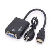 HDMIXVGAP2 Adaptador HDMI Femea x VGA Macho Audio P2 | Adaptador HDMI Femea x VGA Macho Audio P2 Adaptador HDMI Femea x VGA Macho Audio P2