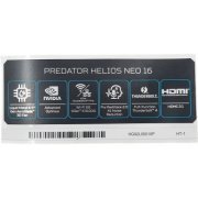 HG92L00010P Etiqueta adesiva 90 x 30 mm para Acer Predator Helios Neo 16 | Etiqueta adesiva 90 x 30 mm para Acer Predator Helios Neo 16 Etiqueta adesiva 90 x 30 mm para Acer Predator Helios Neo 16