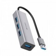 HU-340GY C3Tech Hub USB 3.0 com 4 portas acabamento metálico Velocidade 5Gbps, cabo 17cm | C3Tech Hub USB 3.0 com 4 portas acabamento metálico Velocidade 5Gbps, cabo 17cm C3Tech Hub USB 3.0 com 4 portas acabamento metálico Velocidade 5Gbps, cabo 17cm
