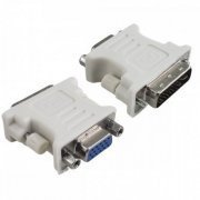 JCA-04B Adaptador Feasso DVI Macho 24+5 pinos x VGA fêmea Dimensões: 51x42x18mm / Cor: Cinza | Adaptador Feasso DVI Macho 24+5 pinos x VGA fêmea Dimensões: 51x42x18mm / Cor: Cinza Adaptador Feasso DVI Macho 24+5 pinos x VGA fêmea Dimensões: 51x42x18mm / Cor: Cinza