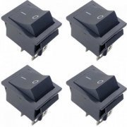 KCD4 Chave gangorra 4T 6A 250V / 10A 125V (Kit 4x) cor preto (Kit com 4 unidades) | Chave gangorra 4T 6A 250V / 10A 125V (Kit 4x) cor preto (Kit com 4 unidades) Chave gangorra 4T 6A 250V / 10A 125V (Kit 4x) cor preto (Kit com 4 unidades)