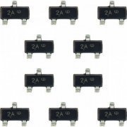 MMBT3906LT1G 10x transistor bipolar PNP BJT 250Mhz 40V 200mA SOT-23-3, com marcação no componente: 2A | 10x transistor bipolar PNP BJT 250Mhz 40V 200mA SOT-23-3, com marcação no componente: 2A 10x transistor bipolar PNP BJT 250Mhz 40V 200mA SOT-23-3, com marcação no componente: 2A