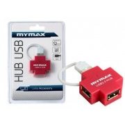 Hub Mymax USB 2.0 4 Portas Vermelho Velocidade de leitura: 480 Mbps