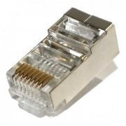 RJ45BLINDADO Conector RJ45 CAT5 Blindado 8 vias sem guia para cabo solido - Venda por Unidade | Conector RJ45 CAT5 Blindado 8 vias sem guia para cabo solido - Venda por Unidade Conector RJ45 CAT5 Blindado 8 vias sem guia para cabo solido - Venda por Unidade