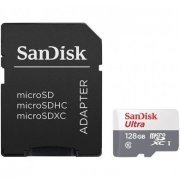 SDSQUNR-128G-GN3MA Sandisk Cartão de Memória Micro SD 128GB UHS-I com Adaptador 100MB/s Classe 10 | Sandisk Cartão de Memória Micro SD 128GB UHS-I com Adaptador 100MB/s Classe 10 Sandisk Cartão de Memória Micro SD 128GB UHS-I com Adaptador 100MB/s Classe 10