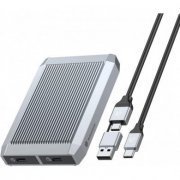 Yottamaster Case SSD SATA+NVMe para USB-A e Tipo-C Lado A compatível com SSD SATA e Lado B compatível com SSD NVMe