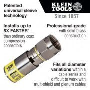 VDV812-612 50x Klein Tools Conector F RG6 RG6 compressão RG6 RG6Q (pacote com 50 unidades) | 50x Klein Tools Conector F RG6 RG6 compressão RG6 RG6Q (pacote com 50 unidades) 50x Klein Tools Conector F RG6 RG6 compressão RG6 RG6Q (pacote com 50 unidades)